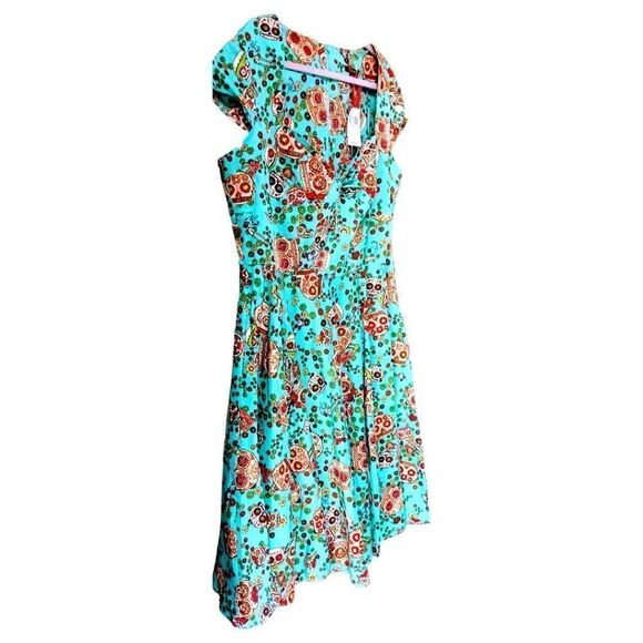 Hell Bunny Plus Size Retro Chic Sweetheart Neckline SkullHearts,Swing Midi Dress - Picture 6 of 15